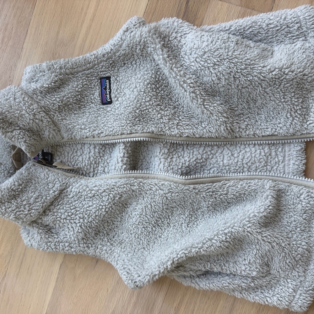 Patagonia Kids Fleece Vest in Light Cream